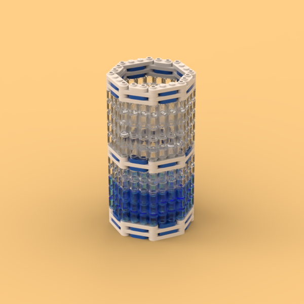 An elegant vase made of lego